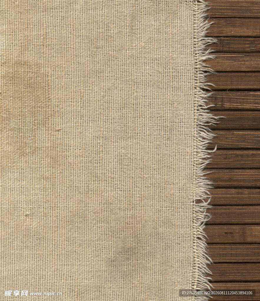 复古布料与木质纹理拼接