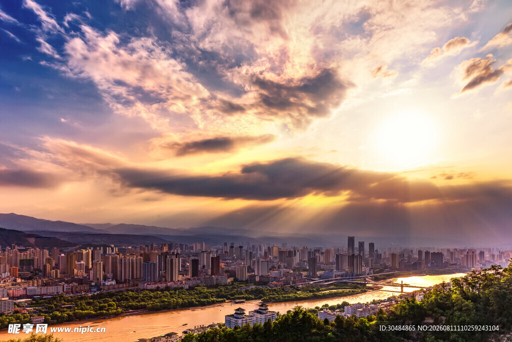 兰州黄昏美景
