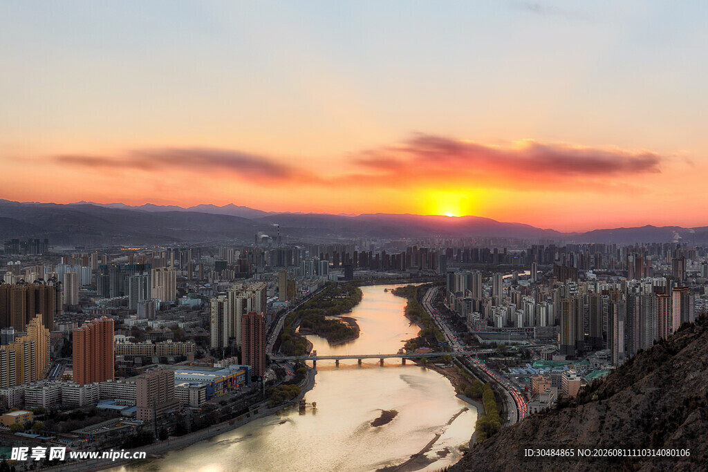 兰州日落景观