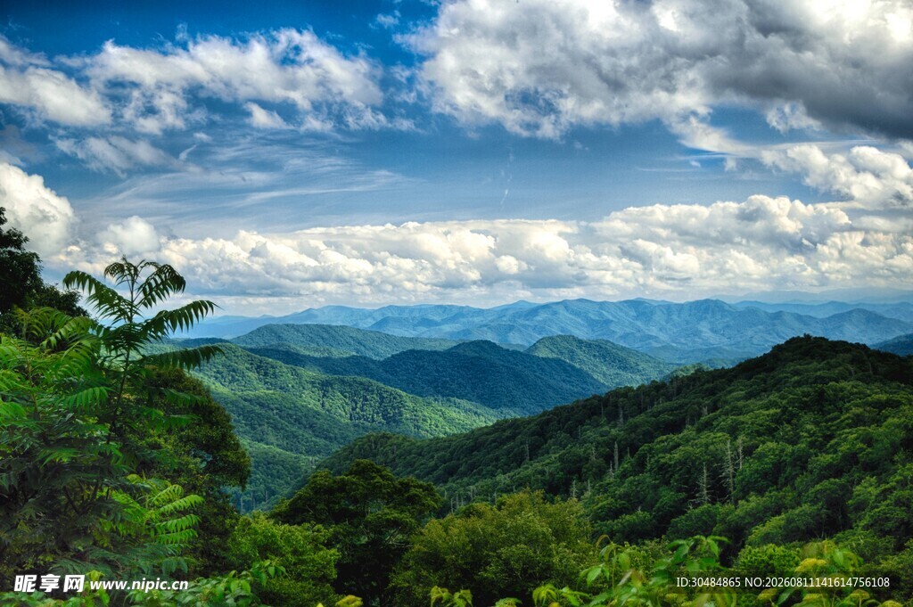 青山云海间的秀丽景致