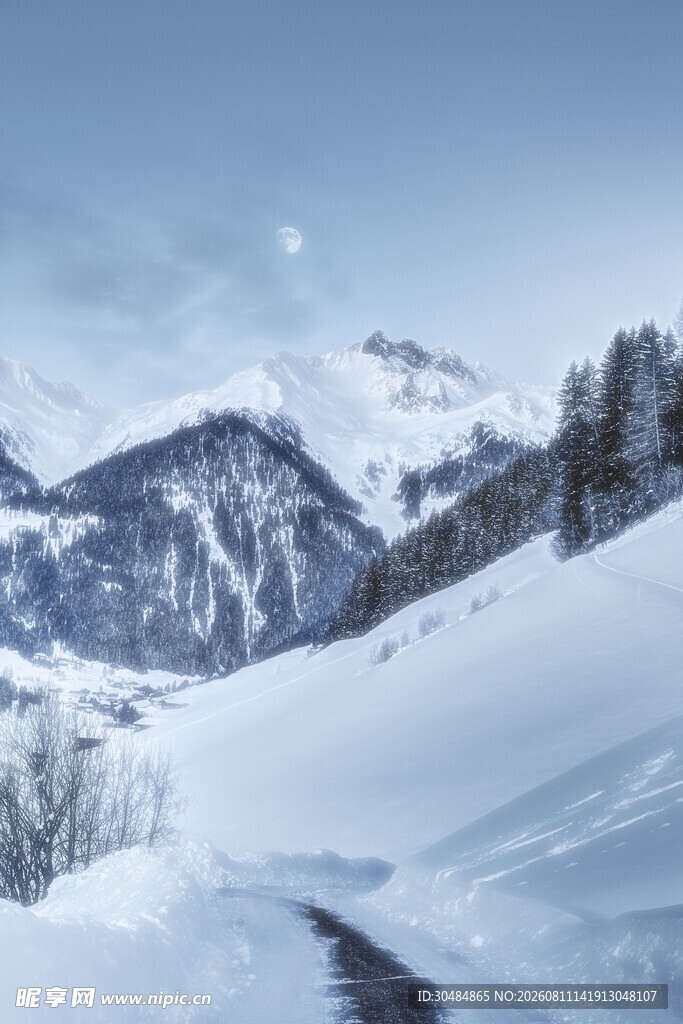 冬日雪山美景