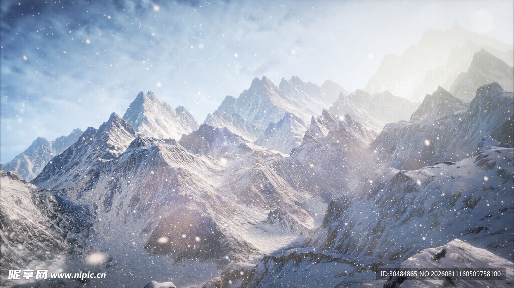 壮丽雪山景观