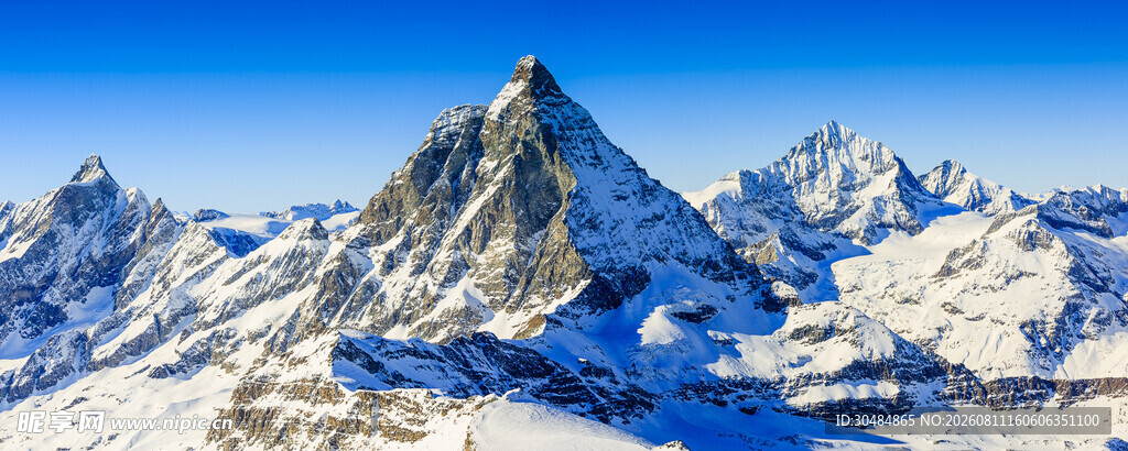 壮丽雪山马特洪峰景观