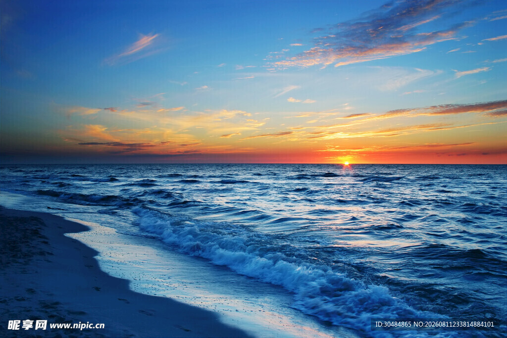 海边绝美日落海景画面