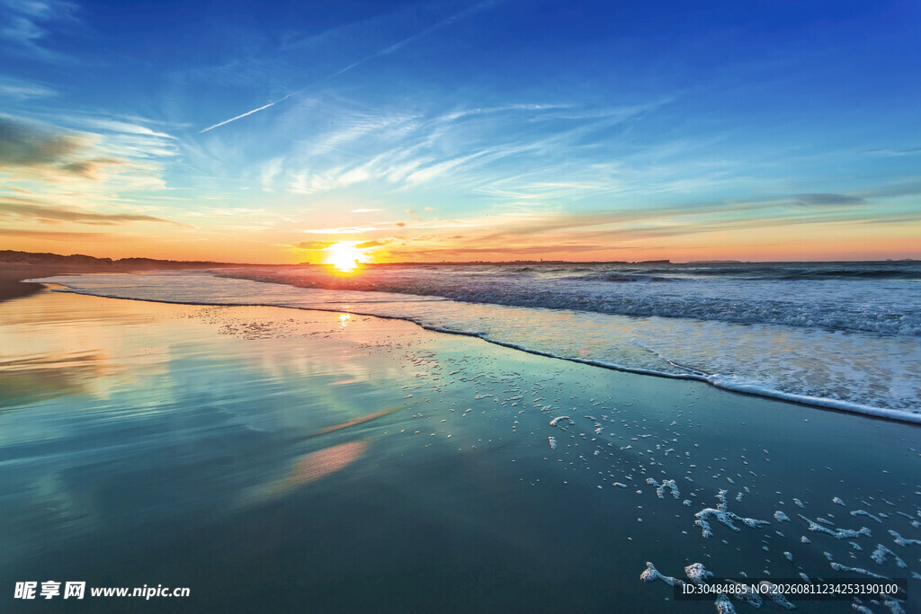海边绝美日落海景画面