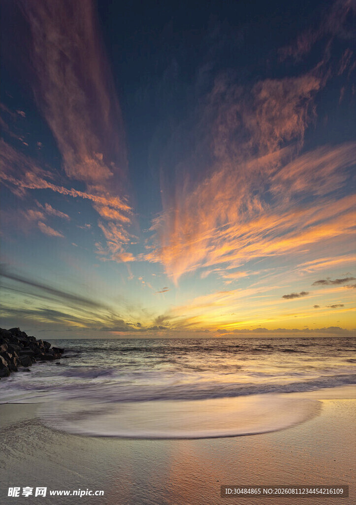 海边绝美日落天空景观