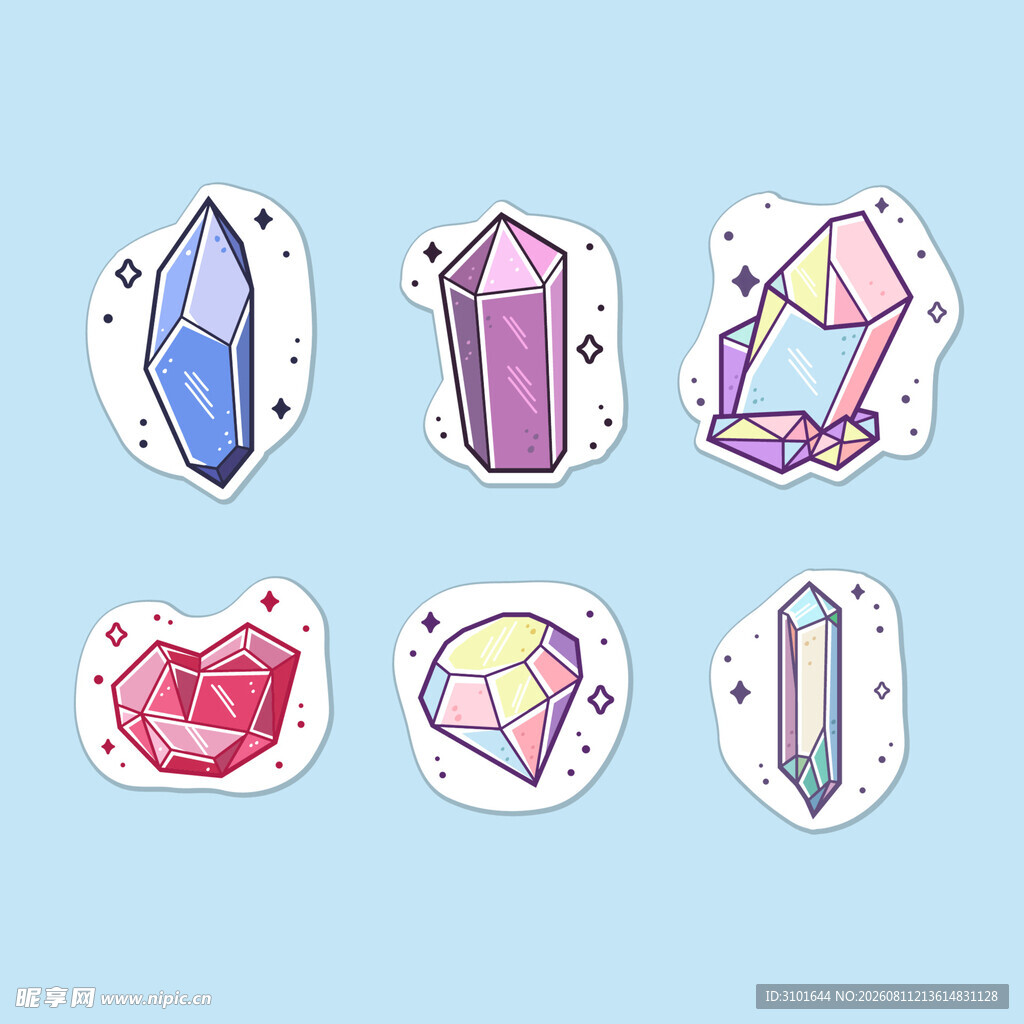 水晶钻石图标贴纸