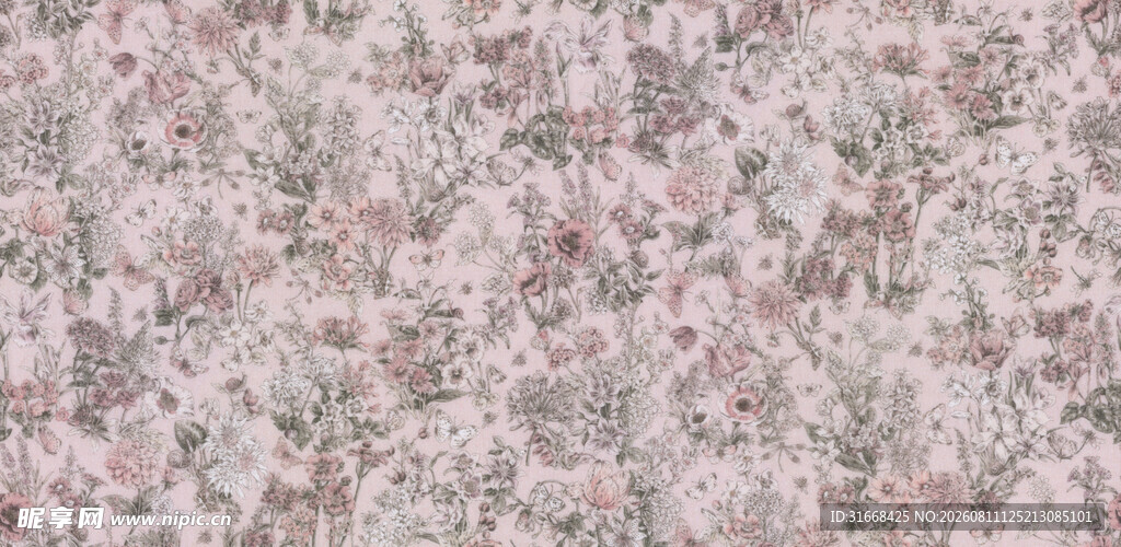 粉色花卉图案背景纹理