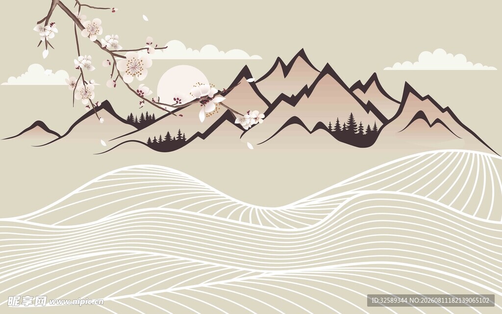 水墨山水风景图