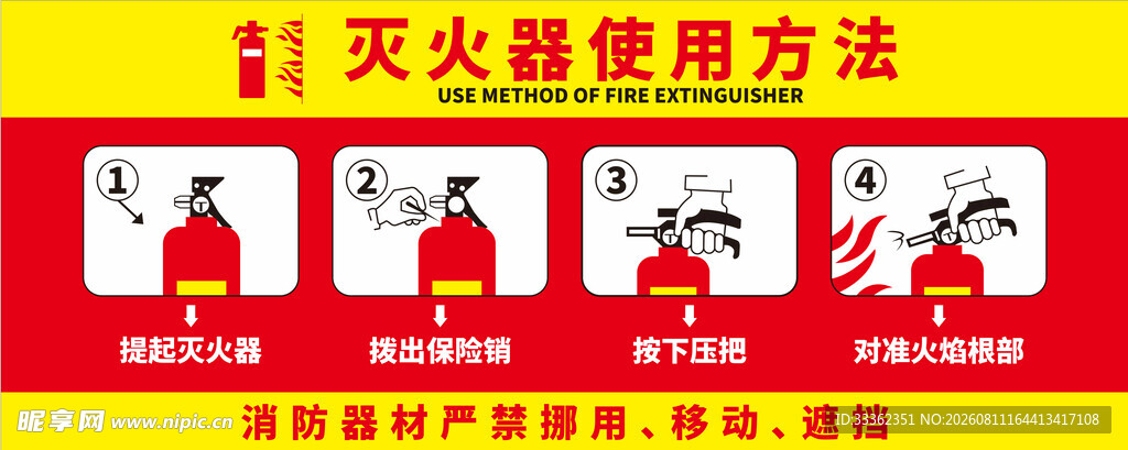 灭火器使用方法图示