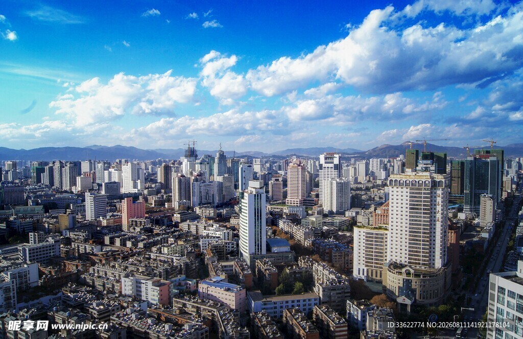 城市天际线俯瞰壮丽景观