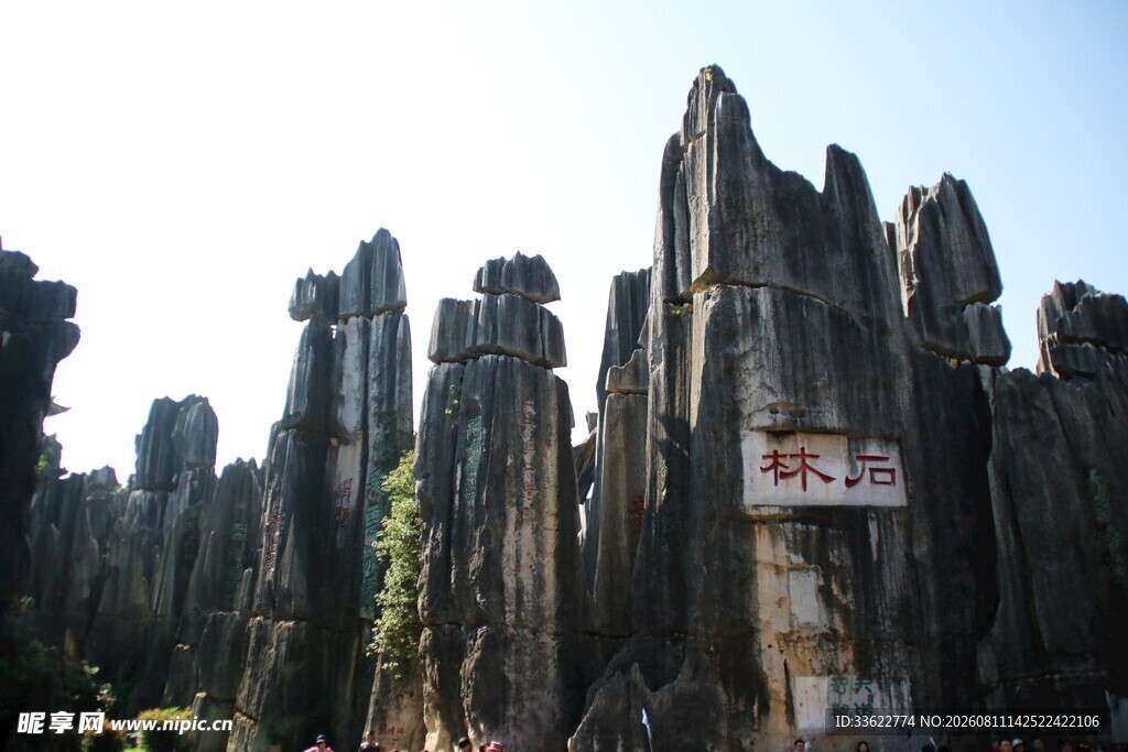 云南石林独特自然景观