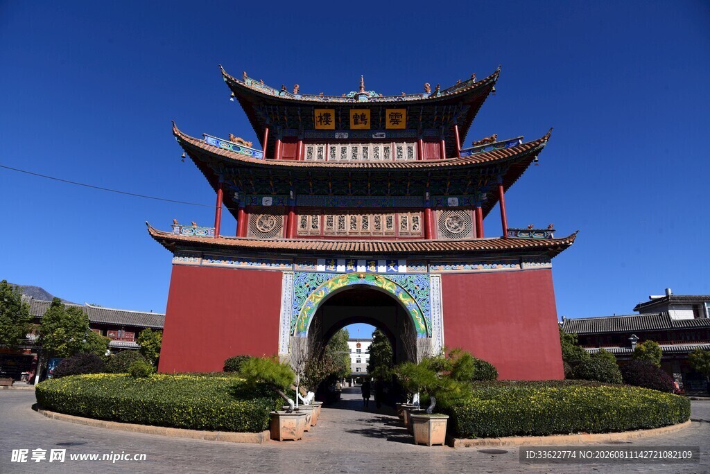 中式古建城楼景观