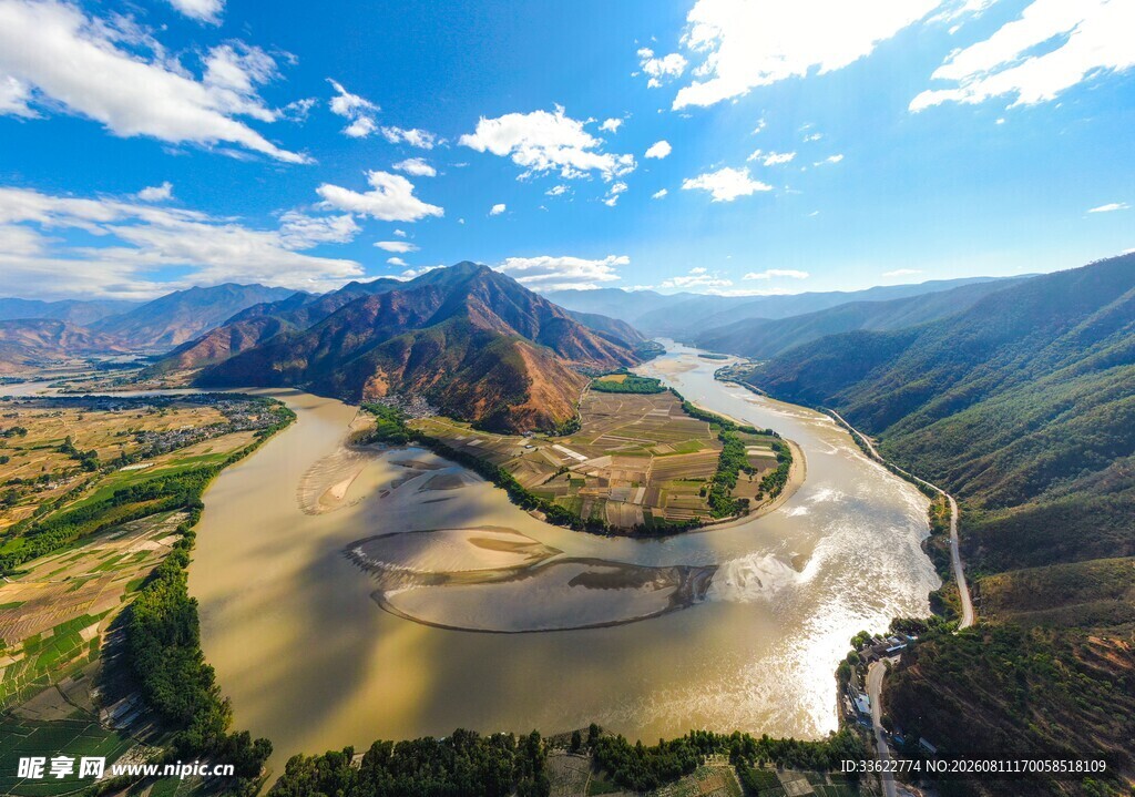 壮丽黄河湾自然景观