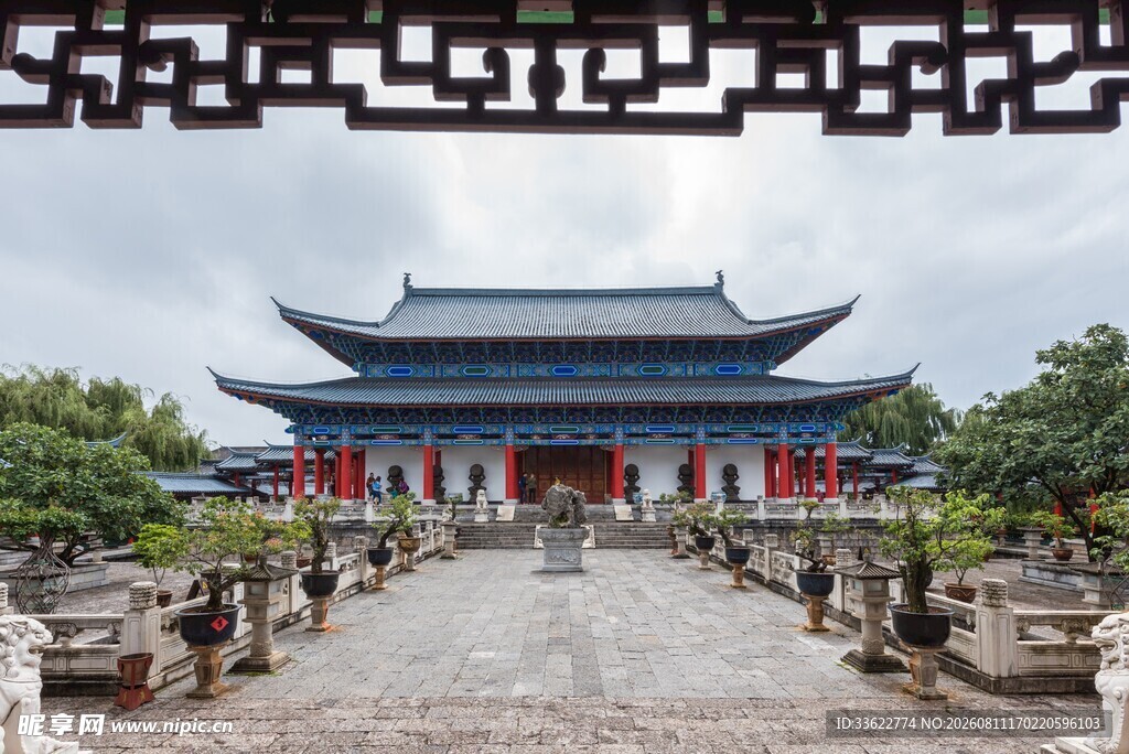 中式古建筑庭院景观