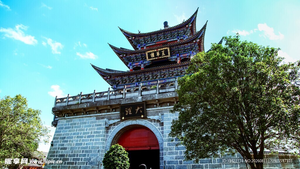 古色古香的中式城楼建筑