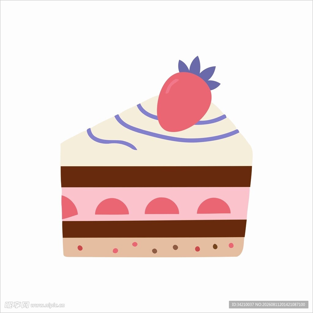 草莓蛋糕插画