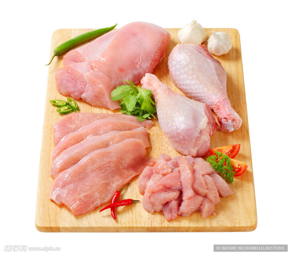 新鲜多样肉类食材展示
