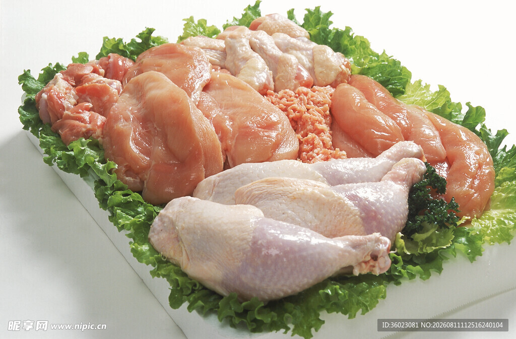 新鲜生鸡肉拼盘