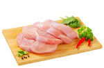 新鲜鸡胸肉配翠绿香料