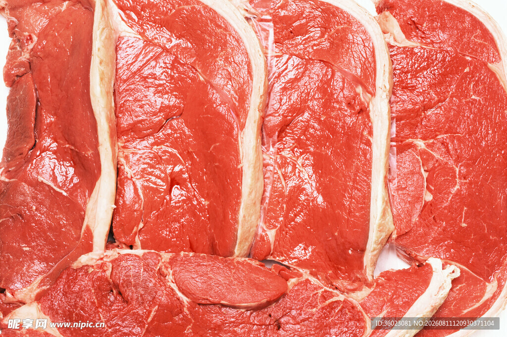 新鲜生牛肉切片展示