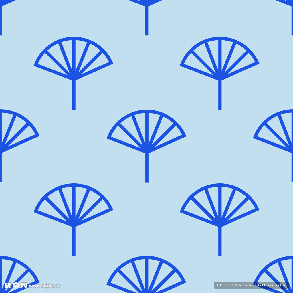 蓝色扇形图案背景纹理