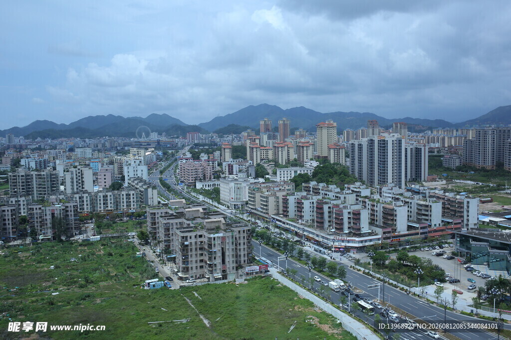 城市住宅区俯瞰景象