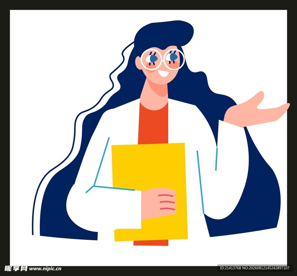 女医生展示手持文件夹