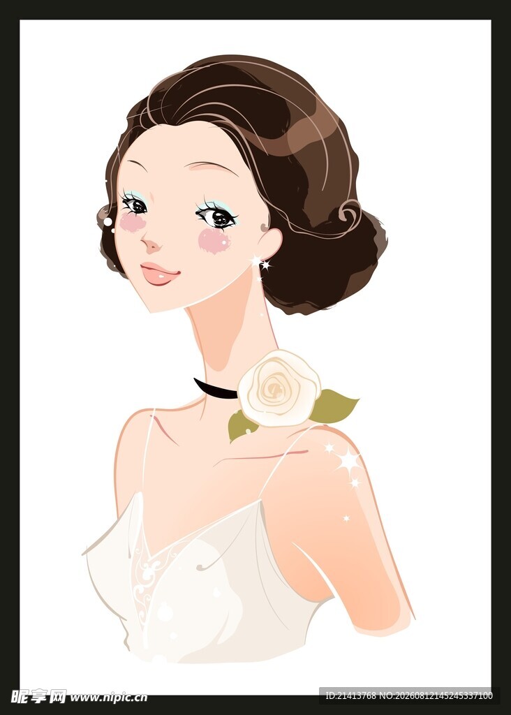 优雅新娘插画形象