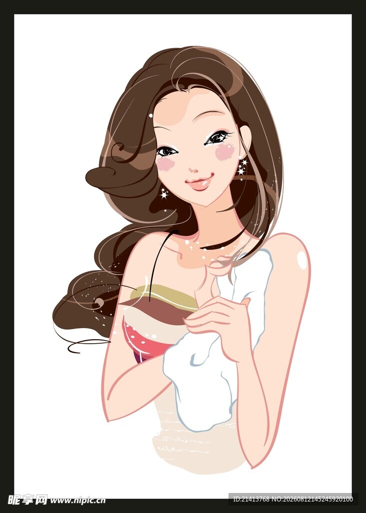 甜美女孩手持冰淇淋