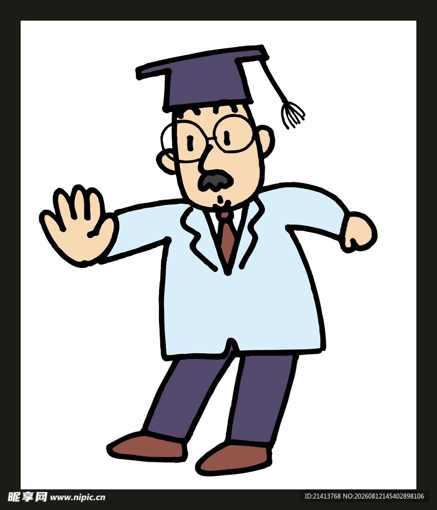 博士科学家挥手示意