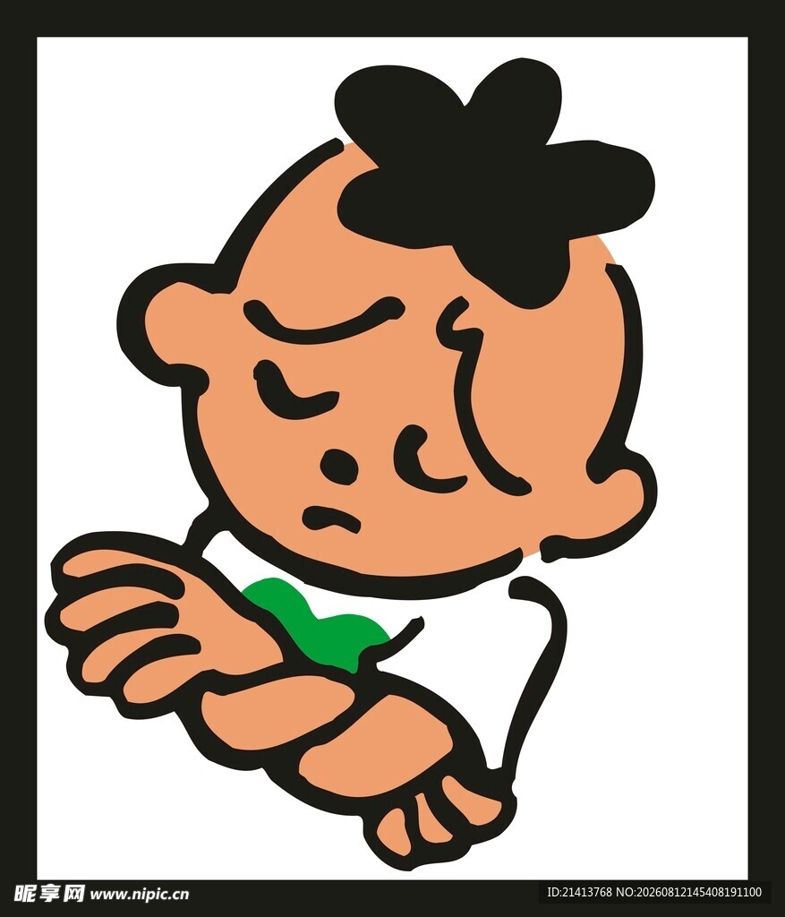 可爱抱拳卡通小孩形象
