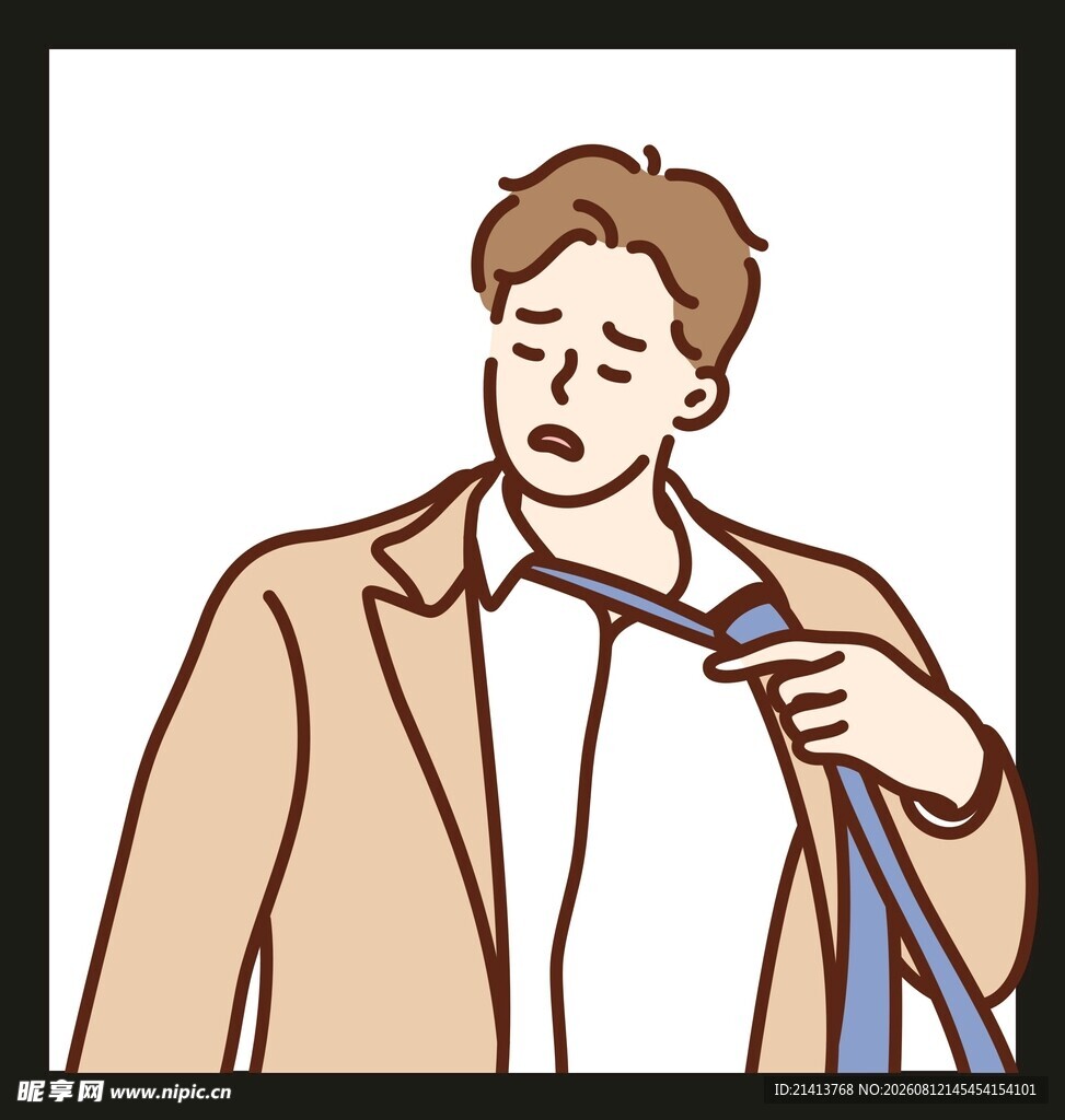 男子整理领带瞬间