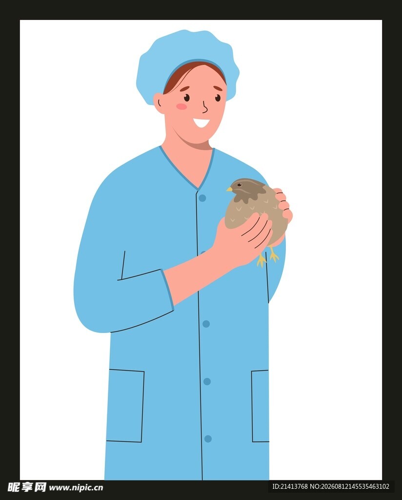 医护人员手持物品微笑