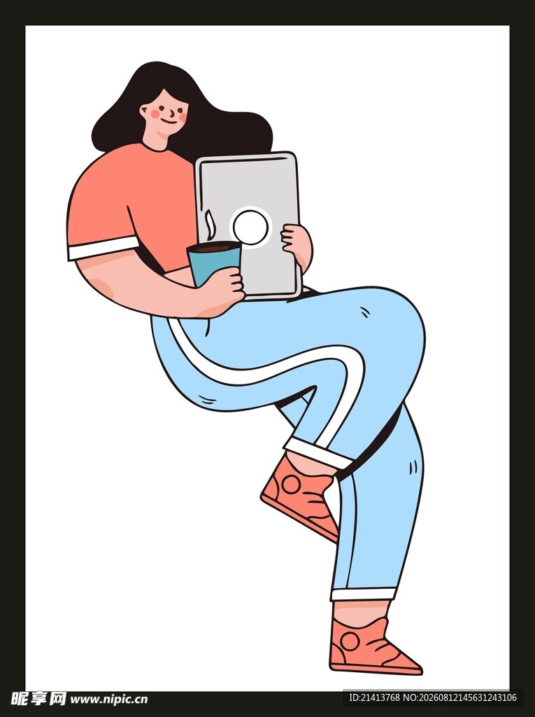 坐着使用笔记本电脑的女性
