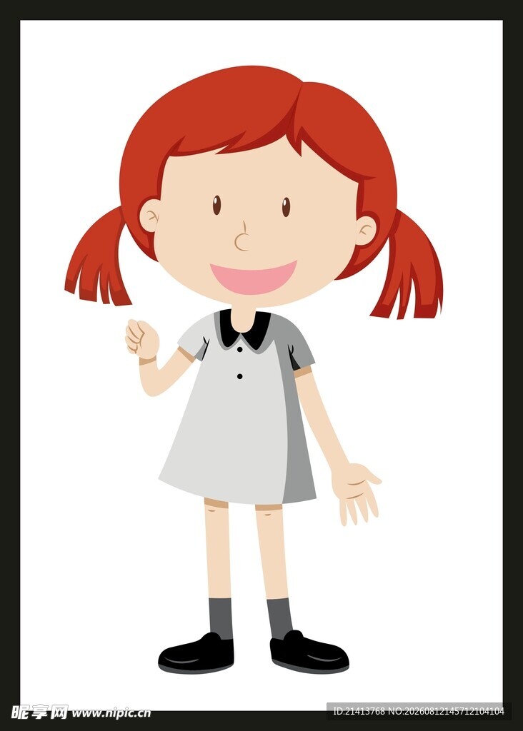 穿校服的红发小女孩