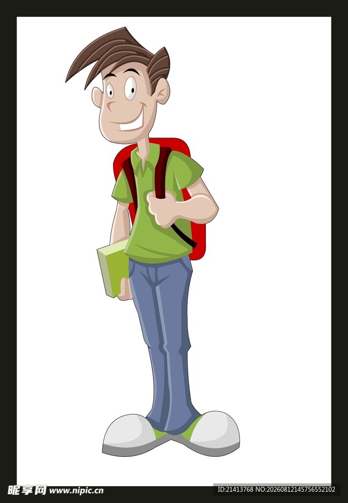 背着书包的少年