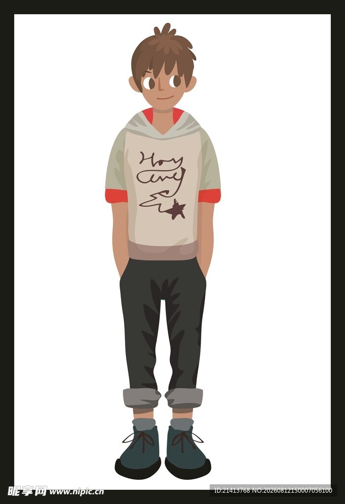休闲风少年插画形象