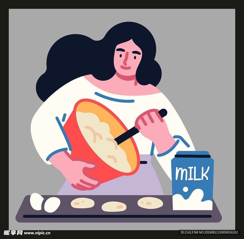 女士专注烘焙制作饼干