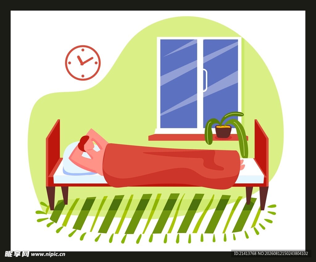 床上的温馨睡眠场景