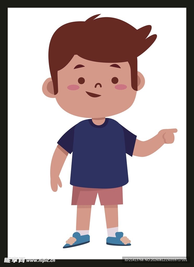 指向的小男孩
