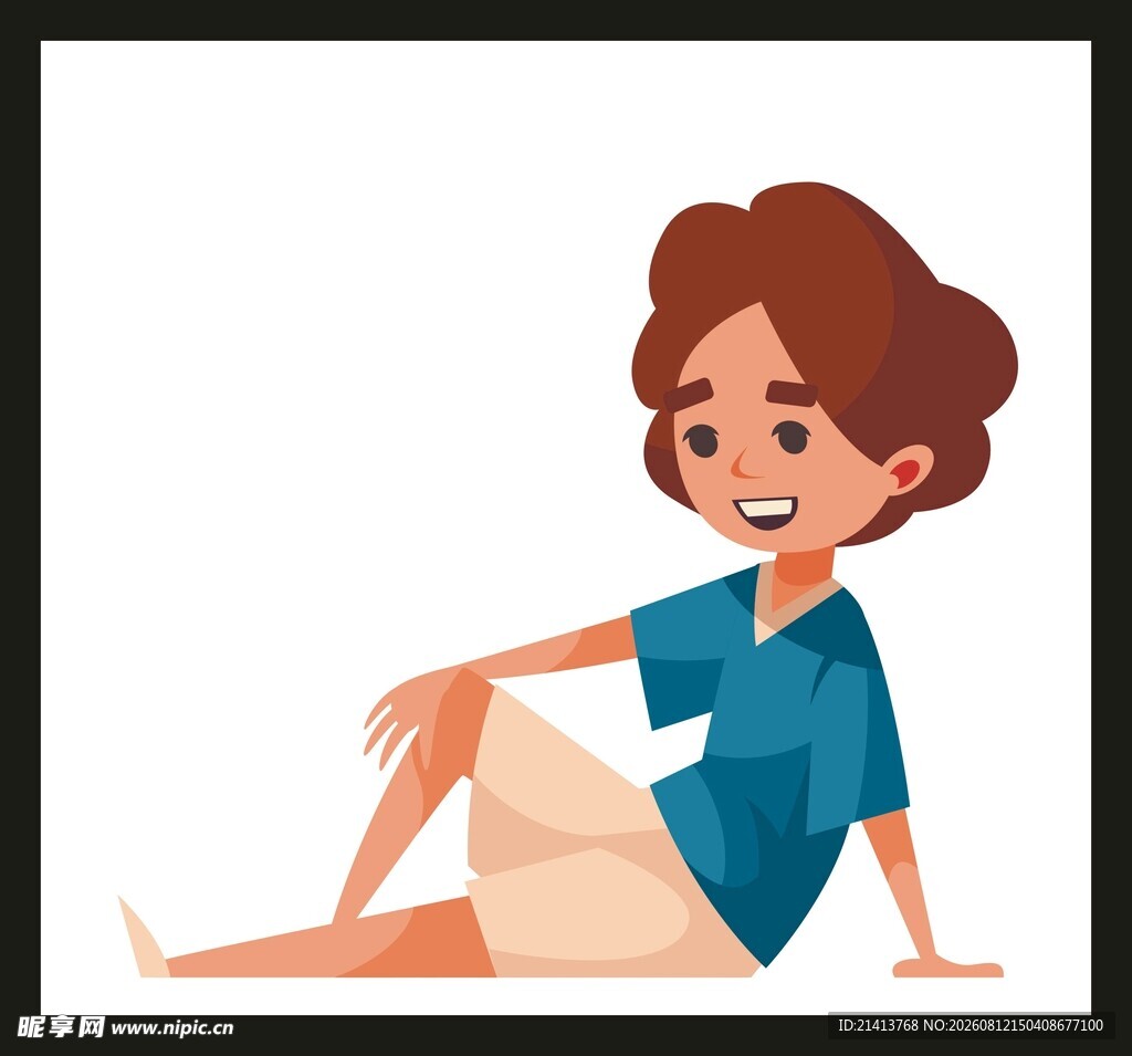 坐着的休闲女性形象