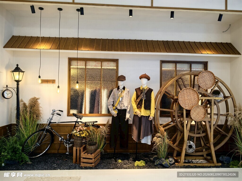 复古乡村风户外装饰场景