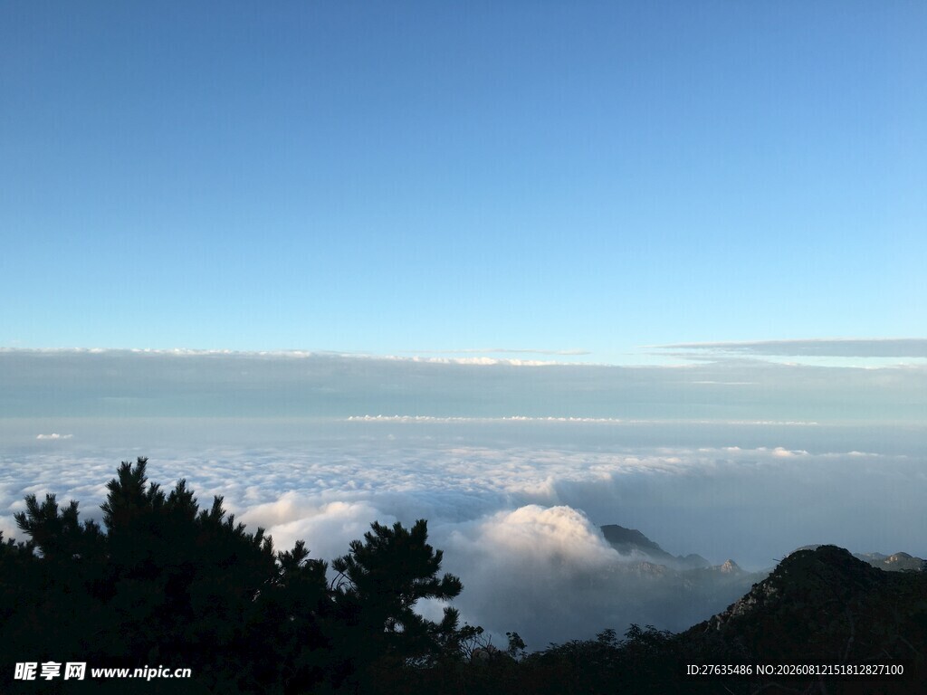 山顶云海美景