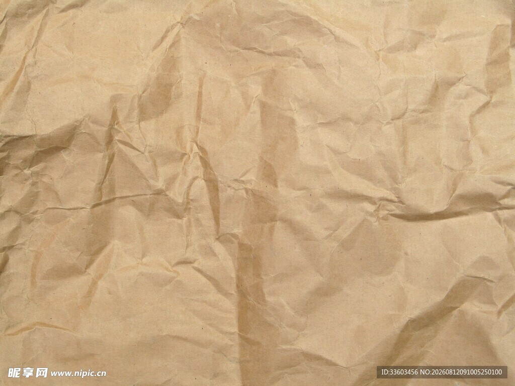 皱巴巴的牛皮纸纹理