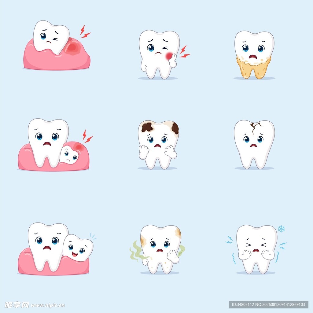 牙齿健康插画