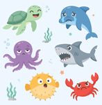 卡通海洋生物