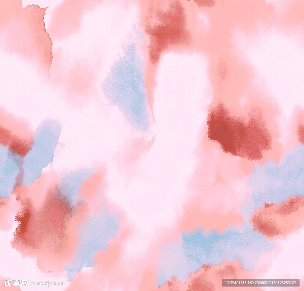 梦幻粉蓝水彩纹理背景