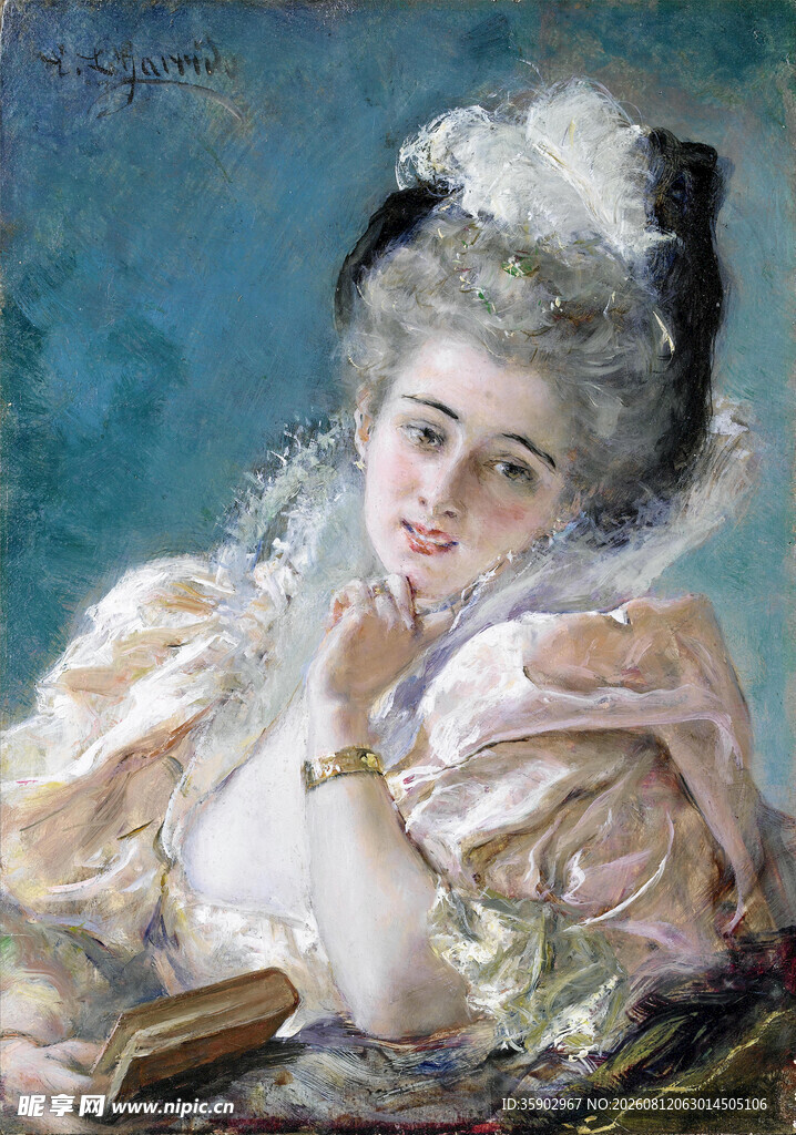 优雅复古女士肖像画