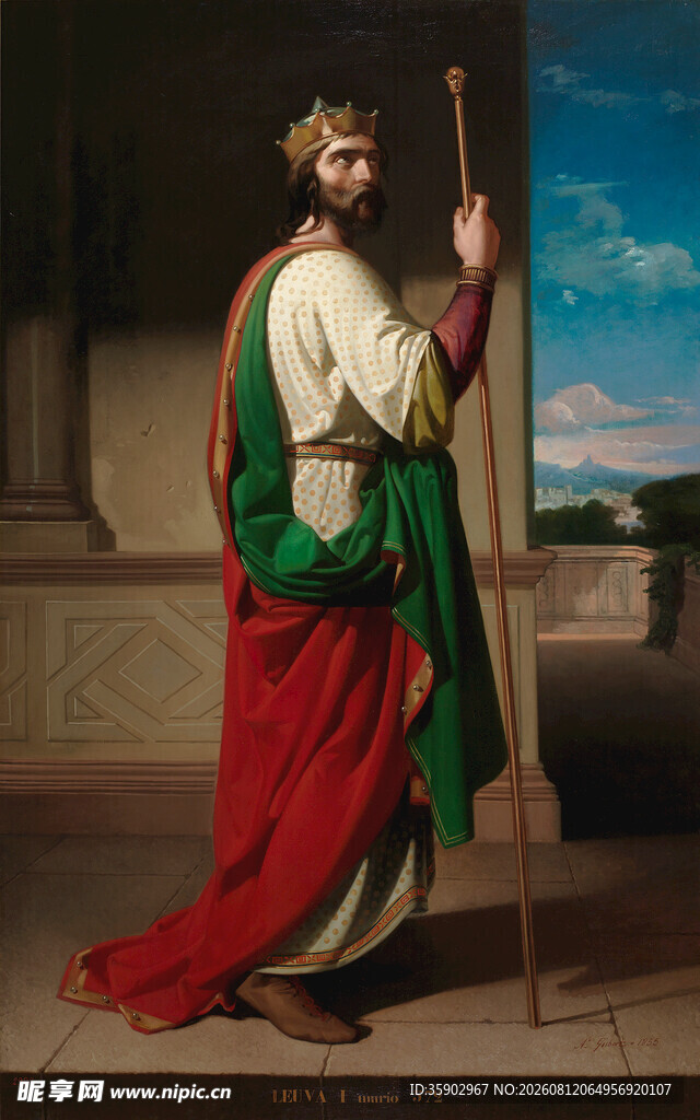 古典装扮持杖人物形象